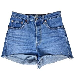 Levi's Cotton Blend Casual Boho Sz 27 Button Fly Cut-Off Ribcage Shorts
